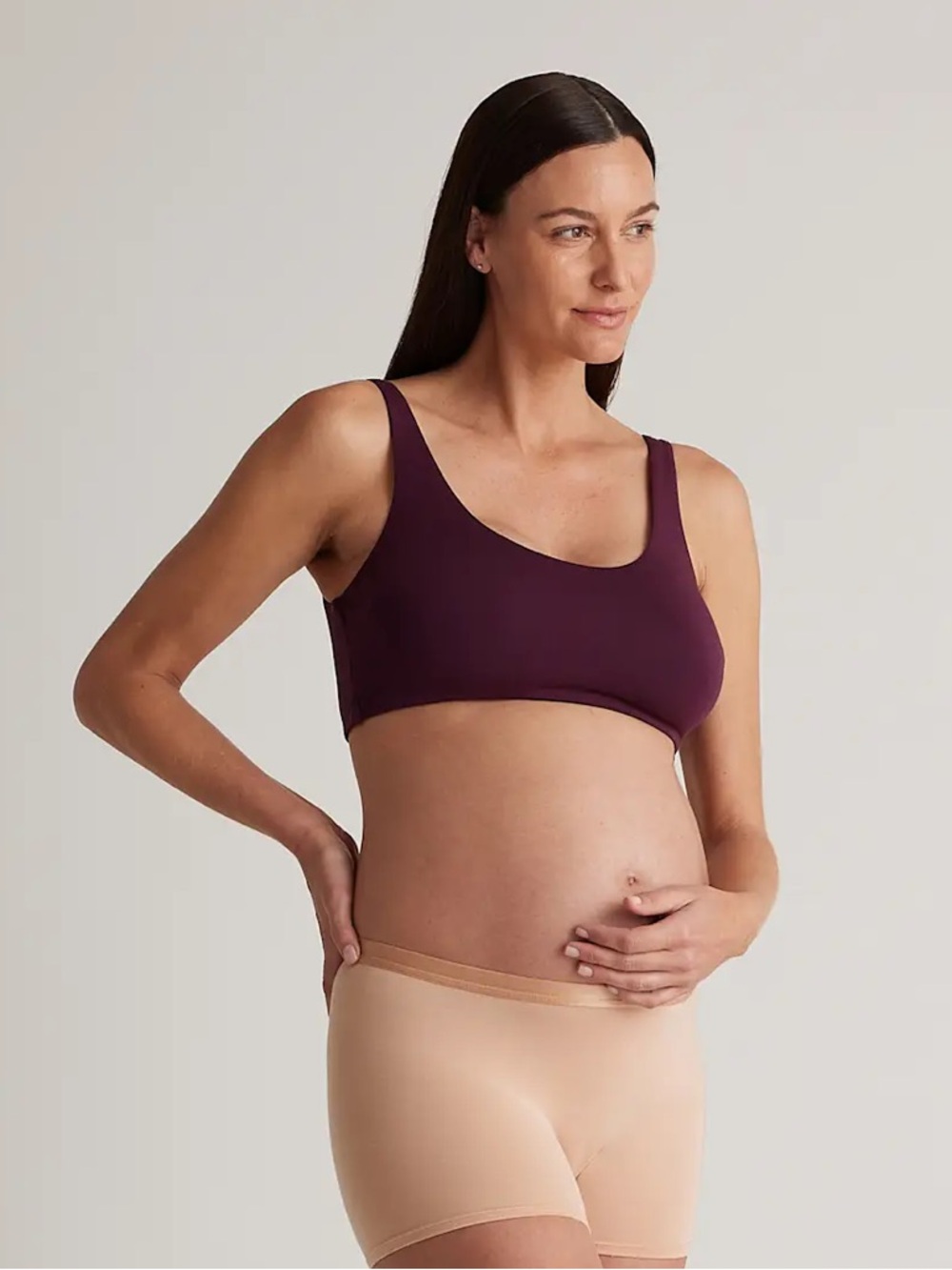NWT QUINCE Set Of 2 Micromodal Maternity & Postpartum Bra Syrah Medium 7555